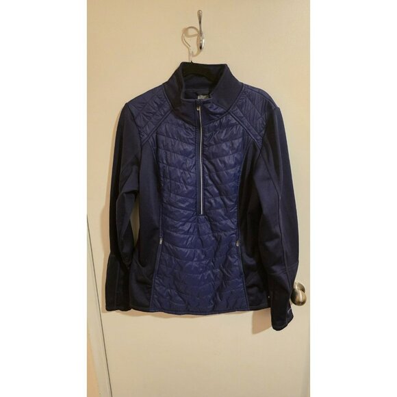 Champion Jacket Quarter Zip Womens Size XL Blue Thumb Holes Duo Dry Camp Hike - Picture 1 of 12